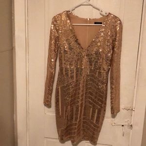 Long sleeve sequin dress